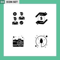 Universal Solid Glyph Signs Symbols of group camera good dollar pictures Editable Vector Design Elements