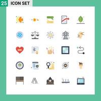 Group of 25 Modern Flat Colors Set for leaf smartphone chatting seo business Editable Vector Design Elements