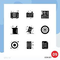 Set of 9 Modern UI Icons Symbols Signs for sale chemistry computer biology bigger Editable Vector Design Elements