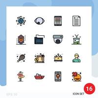 Modern Set of 16 Flat Color Filled Lines Pictograph of development coding internet test comparison Editable Creative Vector Design Elements