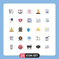 Universal Icon Symbols Group of 25 Modern Flat Colors of fraud technology love construction pin Editable Vector Design Elements