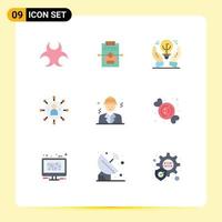 9 Flat Color concept for Websites Mobile and Apps avatar person protected ideas people business Editable Vector Design Elements