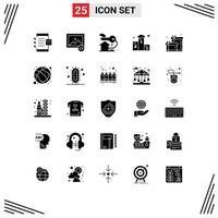 Universal Icon Symbols Group of 25 Modern Solid Glyphs of birthday won home win award Editable Vector Design Elements