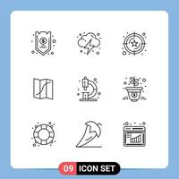 9 Creative Icons Modern Signs and Symbols of biology navigation cloud location value Editable Vector Design Elements