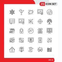 25 Universal Line Signs Symbols of disc computers party photo favorite Editable Vector Design Elements