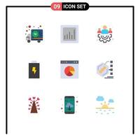 Modern Set of 9 Flat Colors and symbols such as bacteria presentation management internet electric Editable Vector Design Elements