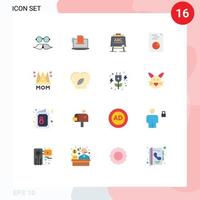 Set of 16 Modern UI Icons Symbols Signs for hands board online abc learining Editable Pack of Creative Vector Design Elements