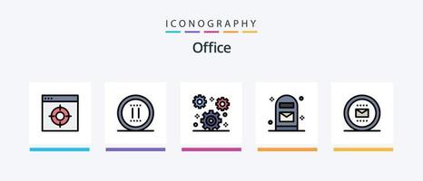 oficina línea lleno 5 5 icono paquete incluso objetivo. médico. oficina. solicitud. oficina. creativo íconos diseño vector