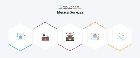 Medical Services 25 Flat icon pack including . medical. hospital. injection. medical vector