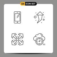 Universal Icon Symbols Group of 4 Modern Filledline Flat Colors of phone enlarge huawei right dashboard Editable Vector Design Elements