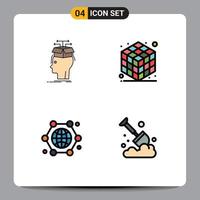 4 Creative Icons Modern Signs and Symbols of data connection knowledge gadget internet Editable Vector Design Elements