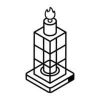 An editable isometric icon of flare tower vector