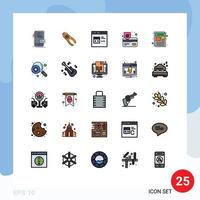 Filled line Flat Color Pack of 25 Universal Symbols of secure card repair html develop Editable Vector Design Elements