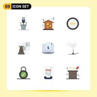 9 Flat Color concept for Websites Mobile and Apps glass subscription model minus model hobby Editable Vector Design Elements
