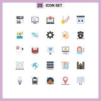 Universal Icon Symbols Group of 25 Modern Flat Colors of secure motion laptop ball swing Editable Vector Design Elements