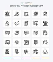 creativo gdpr 25 contorno icono paquete tal como . gdpr . gdpr . carpeta . vector