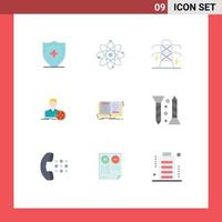 Stock Vector Icon Pack of 9 Line Signs and Symbols for book target science focus tower Editable Vector Design Elements