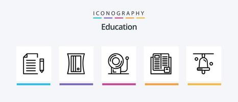 Education Line 5 Icon Pack Including education. knowledge. desk. education. book. Creative Icons Design vector