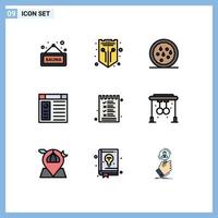 9 Creative Icons Modern Signs and Symbols of list website web page app Editable Vector Design Elements
