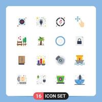 16 Creative Icons Modern Signs and Symbols of tree bench target date hold Editable Pack of Creative Vector Design Elements