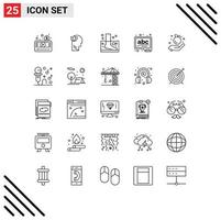25 Universal Line Signs Symbols of learn board head abc therapy Editable Vector Design Elements