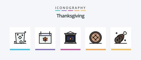 Thanks Giving Line Filled 5 Icon Pack Including event. date. bible. calendar. thanksgiving. Creative Icons Design vector