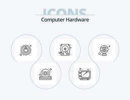 Computer Hardware Line Icon Pack 5 Icon Design. . wifi. hardware. router. usb vector