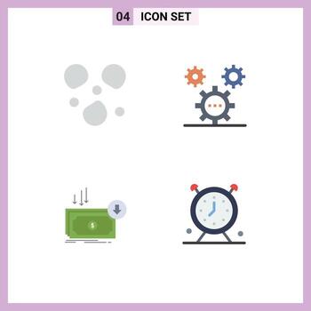 Flat Icon Pack of 4 Universal Symbols of hail cost coding ideas expense Editable Vector Design Elements