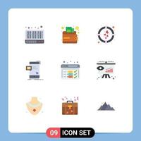 Universal Icon Symbols Group of 9 Modern Flat Colors of optimize analysis target message instant Editable Vector Design Elements