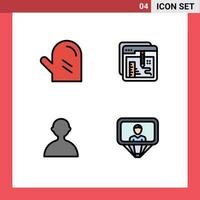 4 Creative Icons Modern Signs and Symbols of drink avatar meal document basic Editable Vector Design Elements