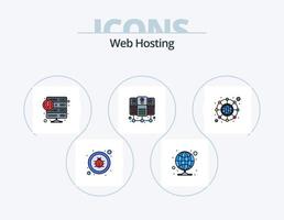 Web Hosting Line Filled Icon Pack 5 Icon Design. server hosting. server. database. proxy. hosting vector