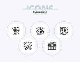 Insurance Line Icon Pack 5 Icon Design. insurance. hospital. luggage. bed. insurance vector