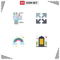 Modern Set of 4 Flat Icons Pictograph of assemble rainbow engineering direction apartment Editable Vector Design Elements