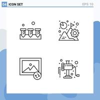 Universal Icon Symbols Group of 4 Modern Filledline Flat Colors of screw image hardware graph sync Editable Vector Design Elements