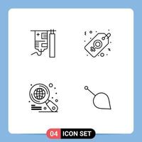 Set of 4 Commercial Filledline Flat Colors pack for drip internet treatment tag siacoin Editable Vector Design Elements