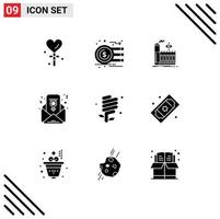 Modern Set of 9 Solid Glyphs and symbols such as ecology email money women day smoke Editable Vector Design Elements