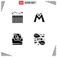 4 Universal Solid Glyphs Set for Web and Mobile Applications estate document folder boundary crypto folder Editable Vector Design Elements