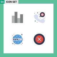 Modern Set of 4 Flat Icons and symbols such as bar seo finance contact website Editable Vector Design Elements