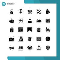 Modern Set of 25 Solid Glyphs and symbols such as removed devices education computers dollar Editable Vector Design Elements