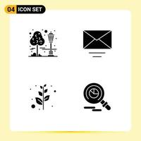 Solid Glyph Pack of Universal Symbols of tree peace park text faind Editable Vector Design Elements