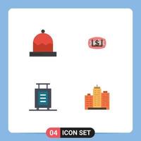 Set of 4 Commercial Flat Icons pack for christmas briefcase winter marketing building Editable Vector Design Elements