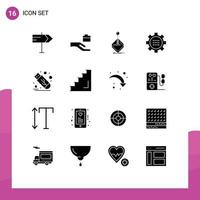 16 Creative Icons Modern Signs and Symbols of flash setting gaming options configuration Editable Vector Design Elements