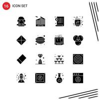 User Interface Pack of 16 Basic Solid Glyphs of symbols sign file safety love Editable Vector Design Elements