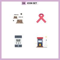 4 Universal Flat Icons Set for Web and Mobile Applications factory envelopes destruction aids mail Editable Vector Design Elements