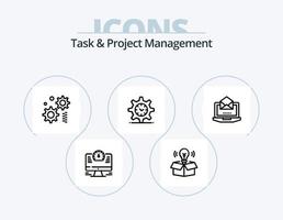 Task And Project Management Line Icon Pack 5 Icon Design. files. document. man. account. navigation vector