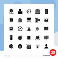 Pictogram Set of 25 Simple Solid Glyphs of web hosting choose graph target Editable Vector Design Elements