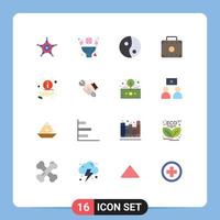 Universal Icon Symbols Group of 16 Modern Flat Colors of wrench information celebrate help luggage Editable Pack of Creative Vector Design Elements