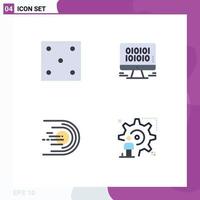 Flat Icon Pack of 4 Universal Symbols of dice comet sport management light Editable Vector Design Elements