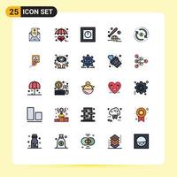 Set of 25 Modern UI Icons Symbols Signs for cap ball heart baseball safe Editable Vector Design Elements