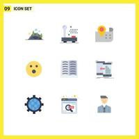 Set of 9 Modern UI Icons Symbols Signs for achievement sport equipment folf location Editable Vector Design Elements